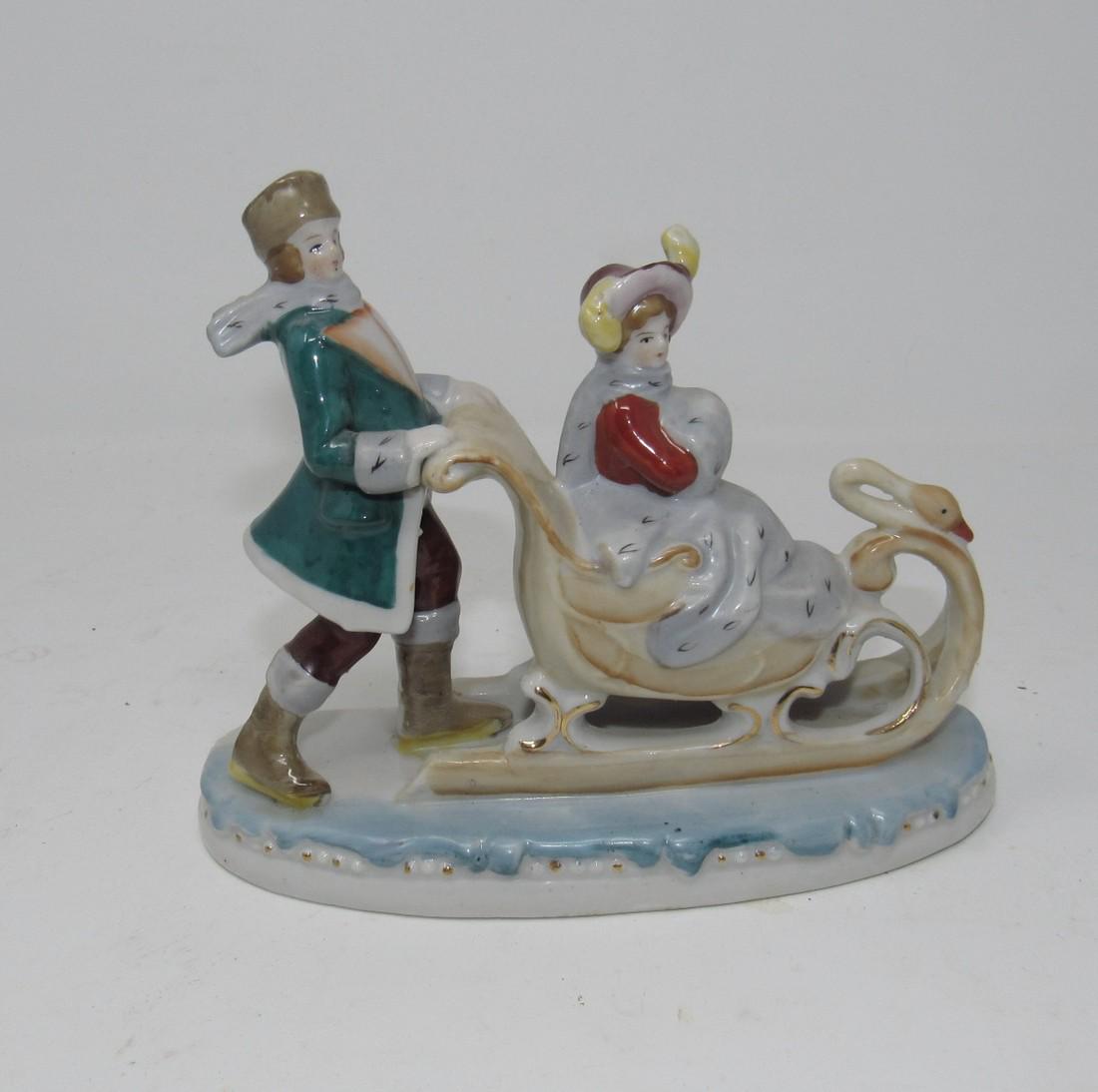 Antique Porcelain Swan Snow Sled (1 of 3)