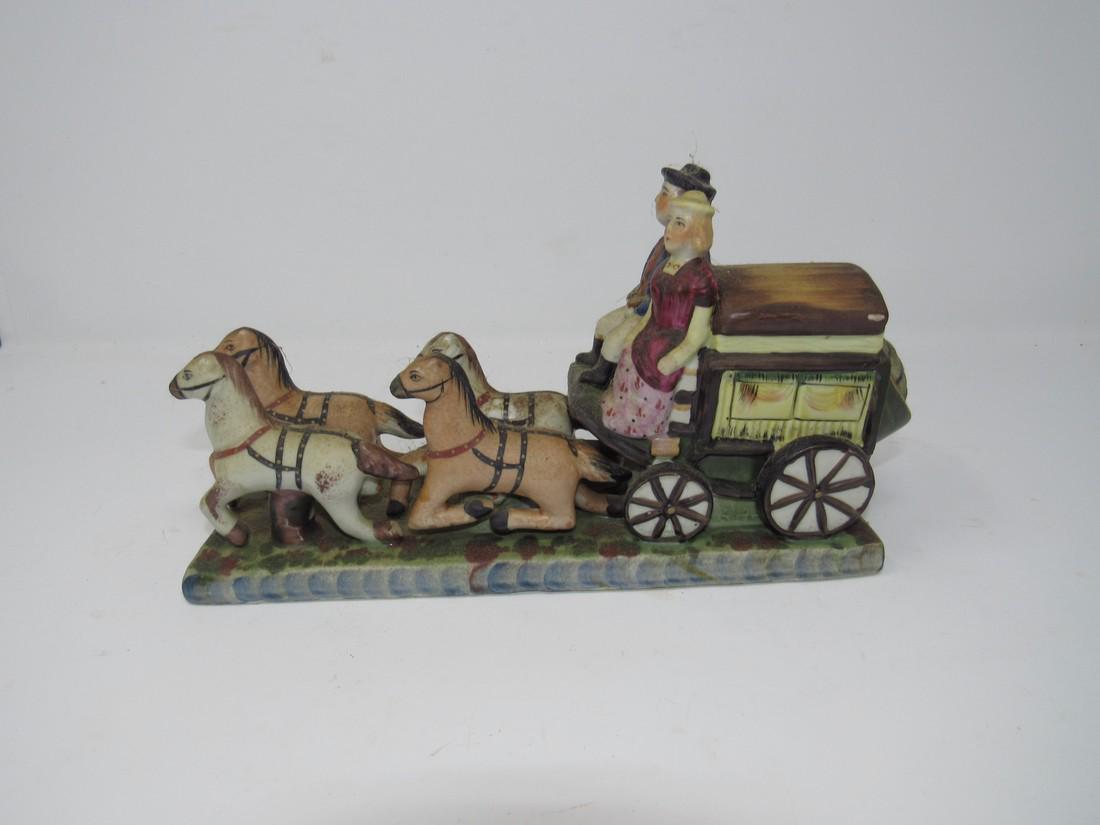 Antique Staffordshire Stage Coach (1 of 4)
