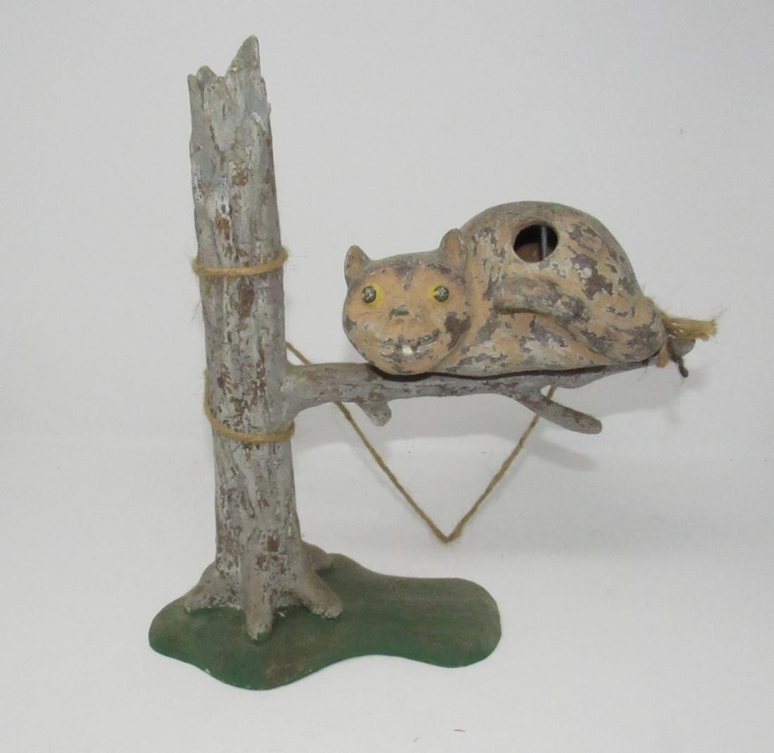 Folk Art Cat in Tree Birdhouse (1 of 1)
