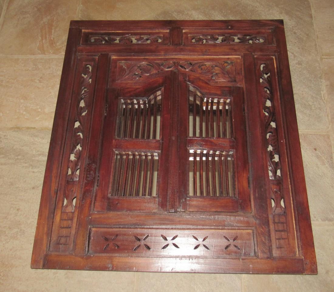 Decorative Carved Mirror with Doors (1 of 3)