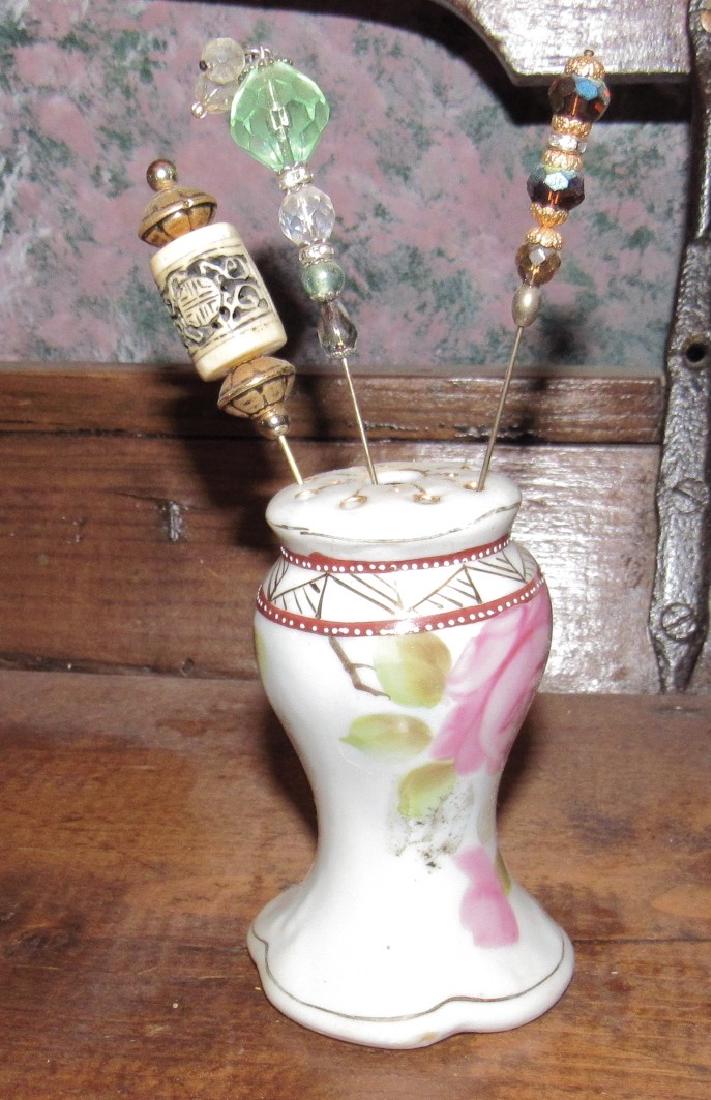3 Hat Pins and Hand Painted Nippon Holder: Getting all 3 hat pins and holder