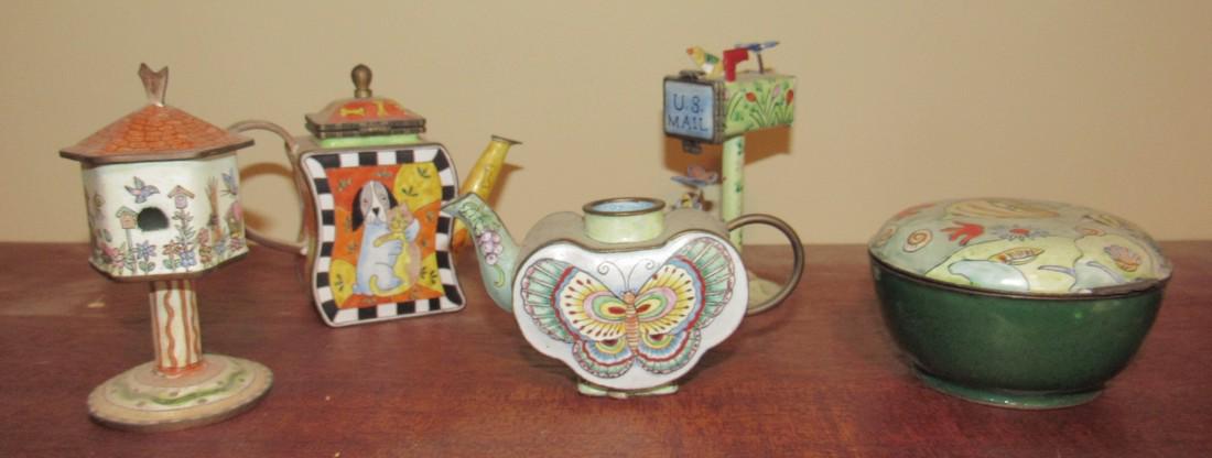 Enameled Kelvin Chen Teapot Mailbox Birdhouse (1 of 2)