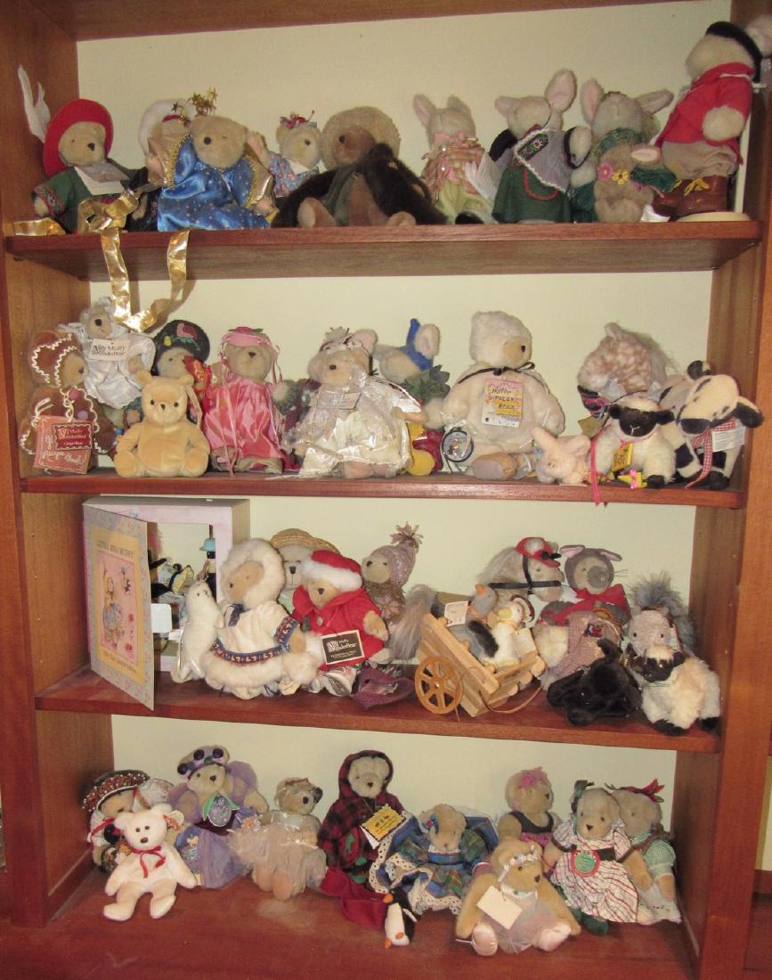 Muffy Bears Stuffed Animals: These are dusty and have some cat hair on them. Getting all pictured on shelf. Have some boxes for some of them