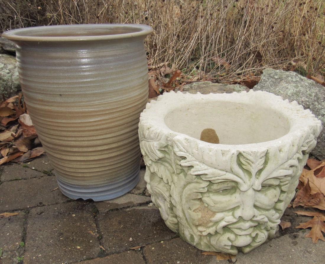 Concrete & Ceramic Planter (1 of 1)