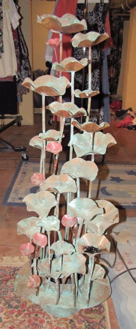 Lilly Pad Water Fountain: Approx 49" tall. Sold in untested condition