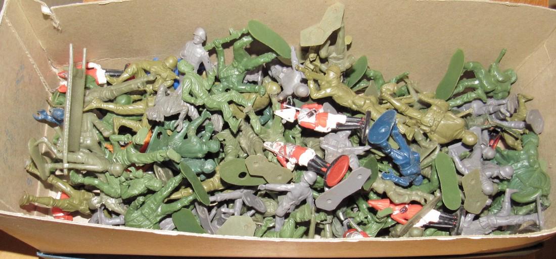 Box of Plastic Army Figures and British Soldiers (1 of 1)