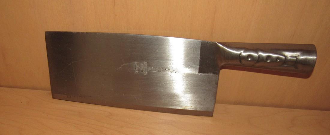 Chinese Meat Cleaver: Approx. 3 7/8" x 12 1/2" long