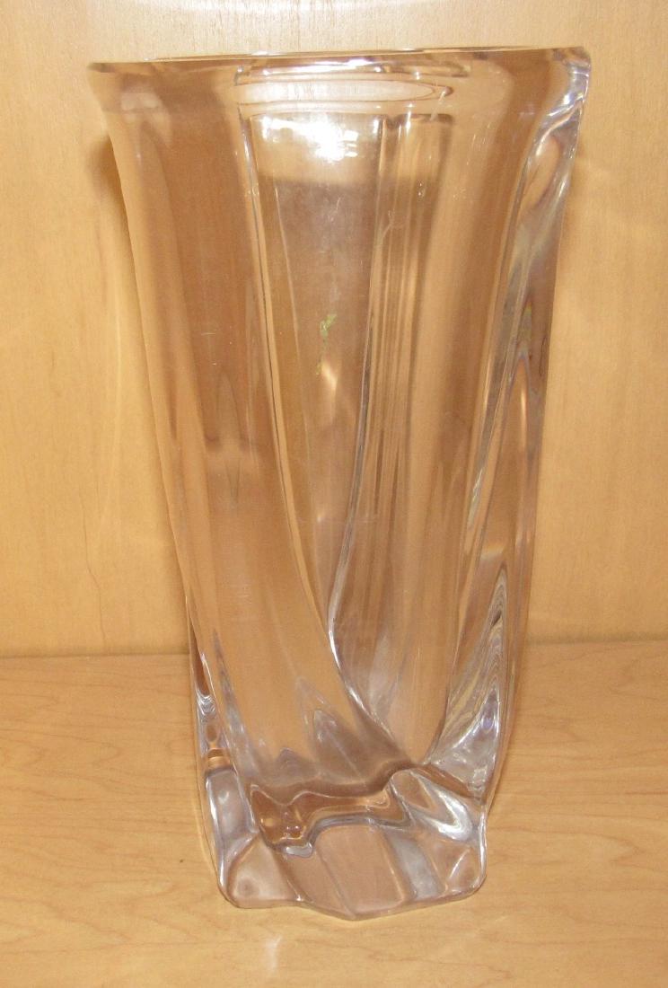 Cristal France Vase: Apprx 5" in diameter and 9 1/2" tall