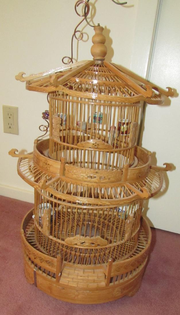 Oriental Style Wooden Birdcage (1 of 3)