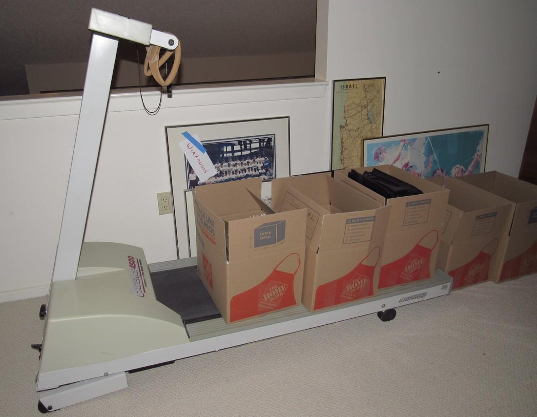 Treadmill and Desk: Desk is approx 20" x 52 "x 26" tall. Treadmill sold in untested condition