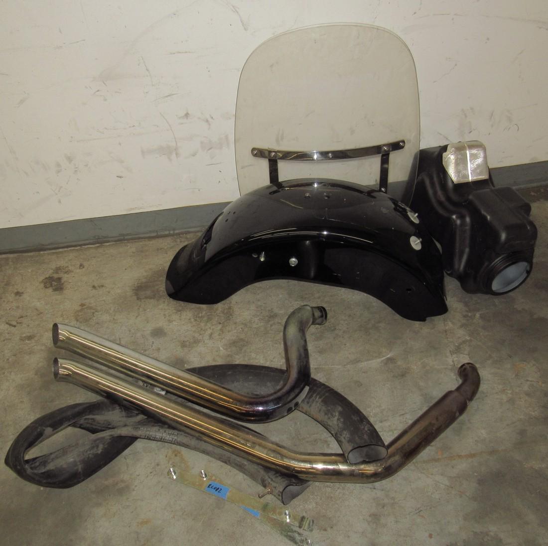 Harley Davidson Windshield Fender Parts Lot: Getting all pictured