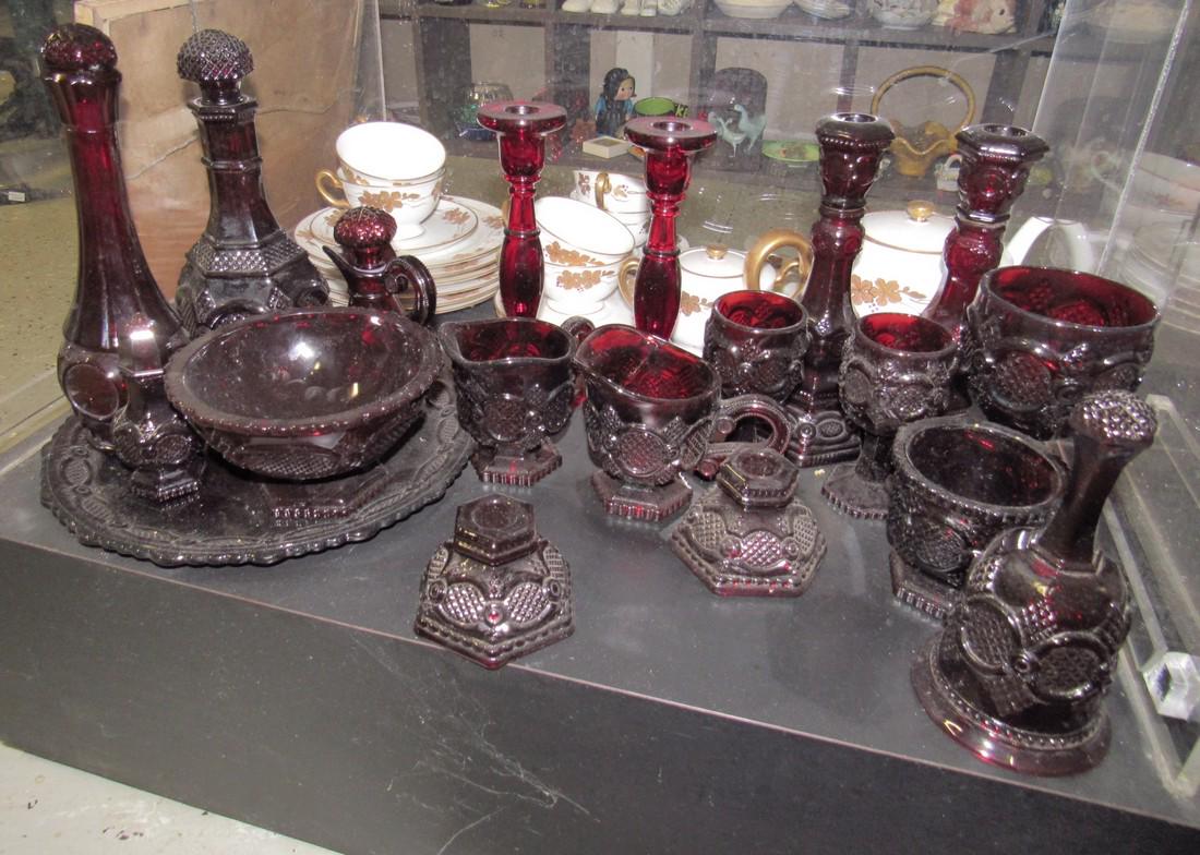Avon Glassware Decanters Tray Candle Holders (1 of 3)
