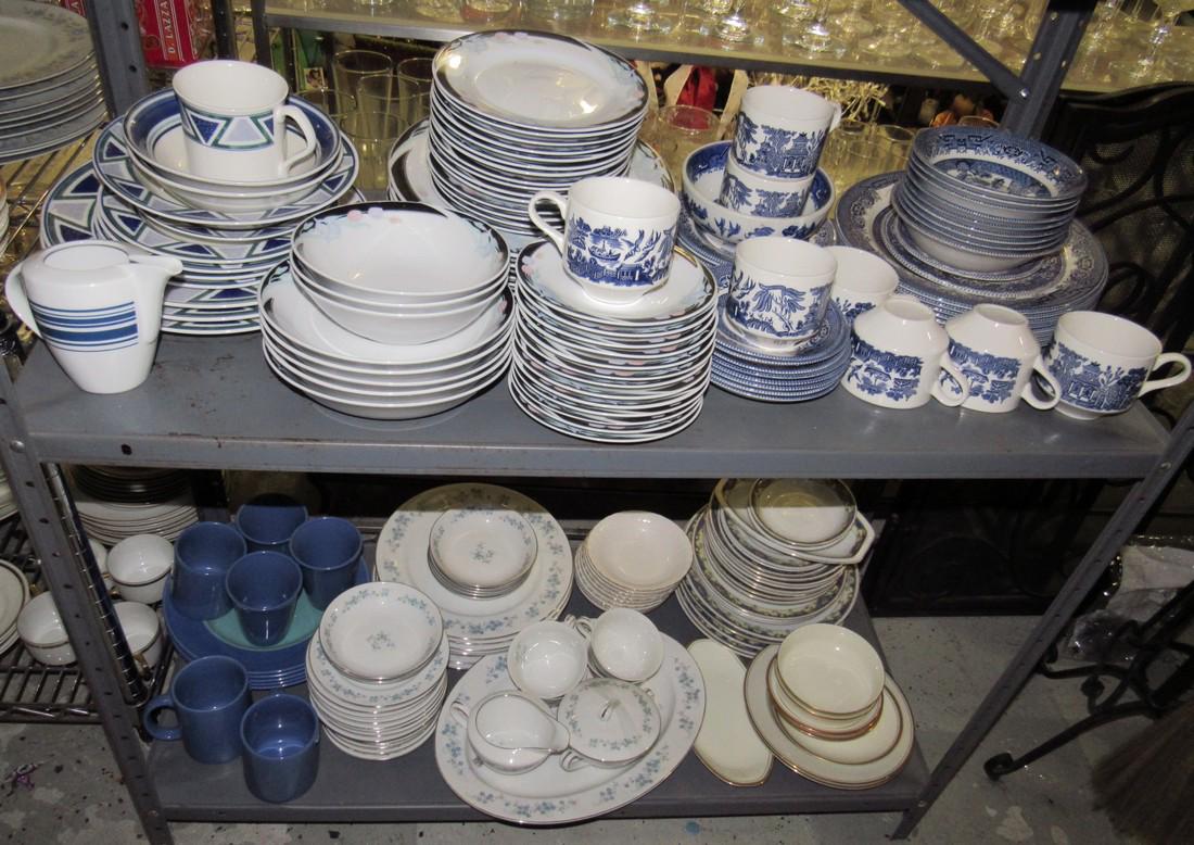Two Shelves Dinnerware China Wamaka Mikasa Misc.: Getting all pictured on 2 shelves