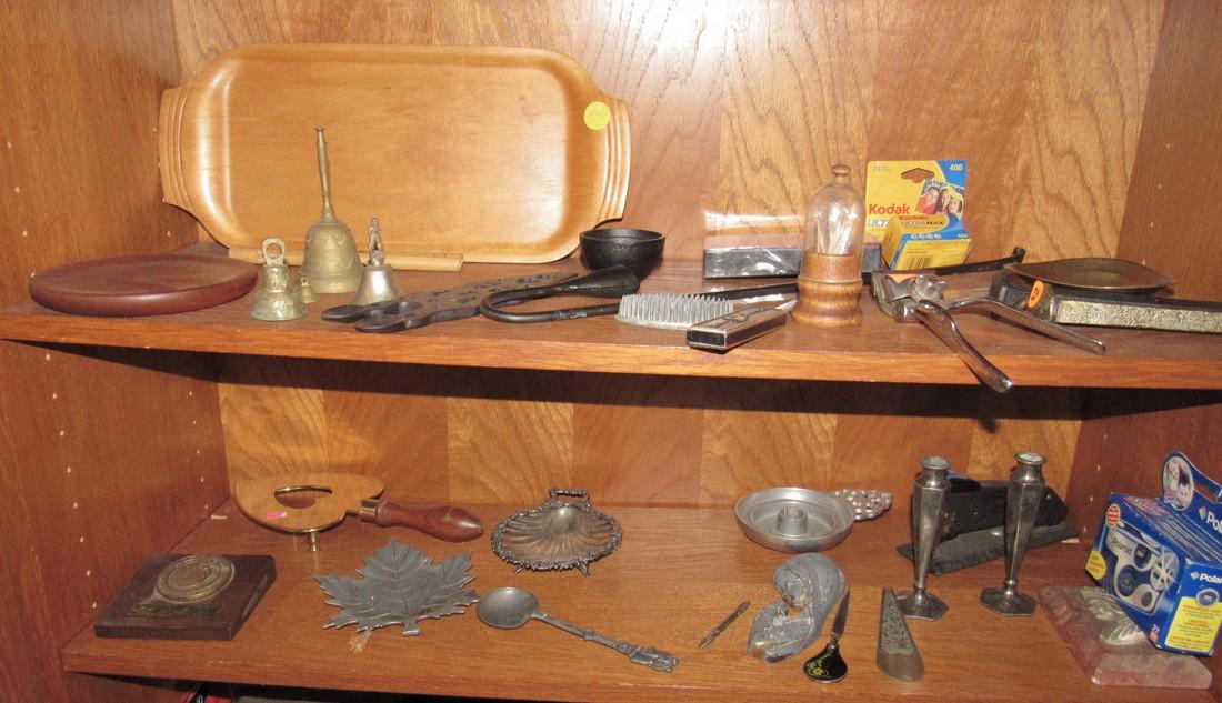 Bells Trivet Candle Sticks Misc. Shelf Contents (1 of 9)