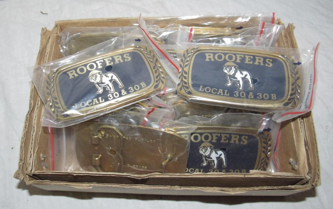 18 Heritage Solid Brass Roofers Local 30 Belt Buckles: 18 buckles