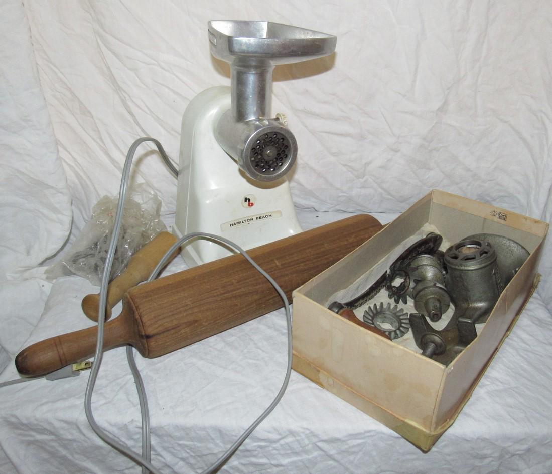 Hamilton Beach LF&C Meat Grinders & Rolling Pin: Getting all pictured in untested condition