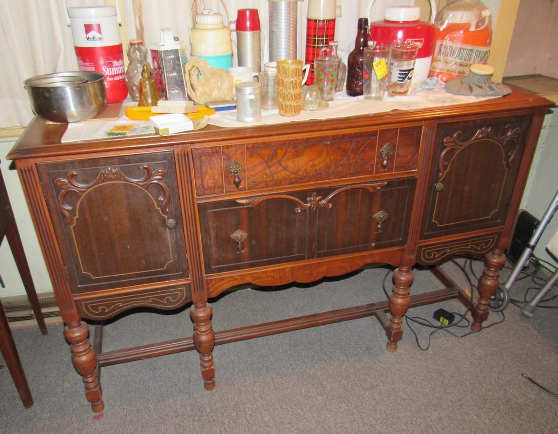 Sideboard: Approx 20" x 60" x 36 1/2" tall. Does not include items on top