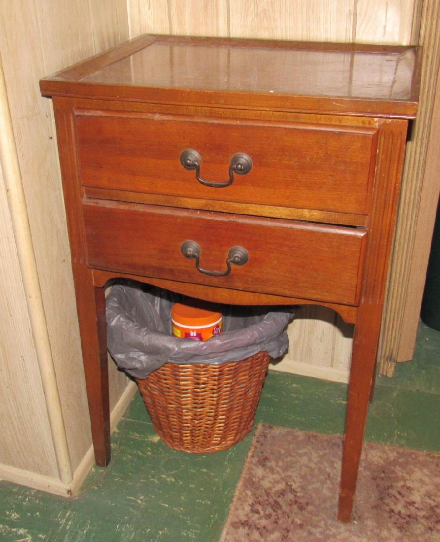 2 Drawer Sewing Stand w/ Buttons Thread Thimbles (1 of 6)