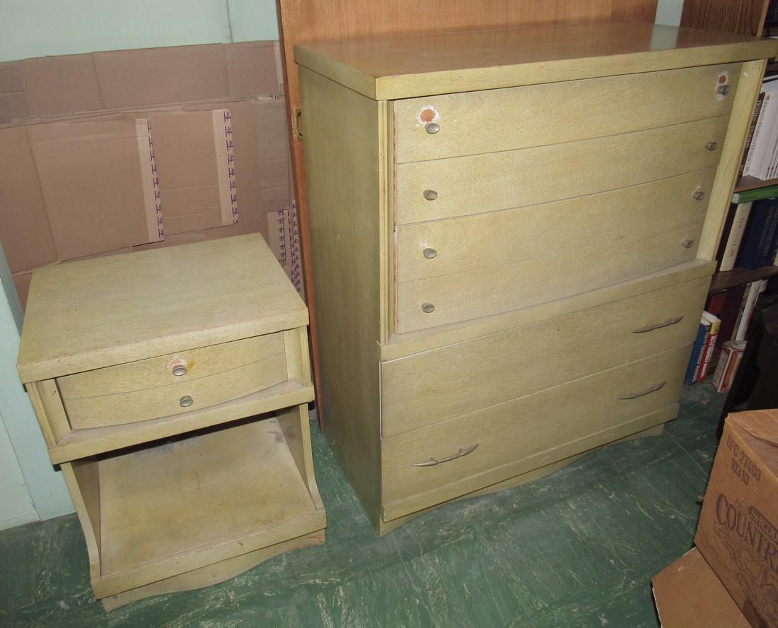 Depression Dresser Night Stand Chest of Drawers and Bed: Also included is stool and file box. Take what you want and leave the rest
