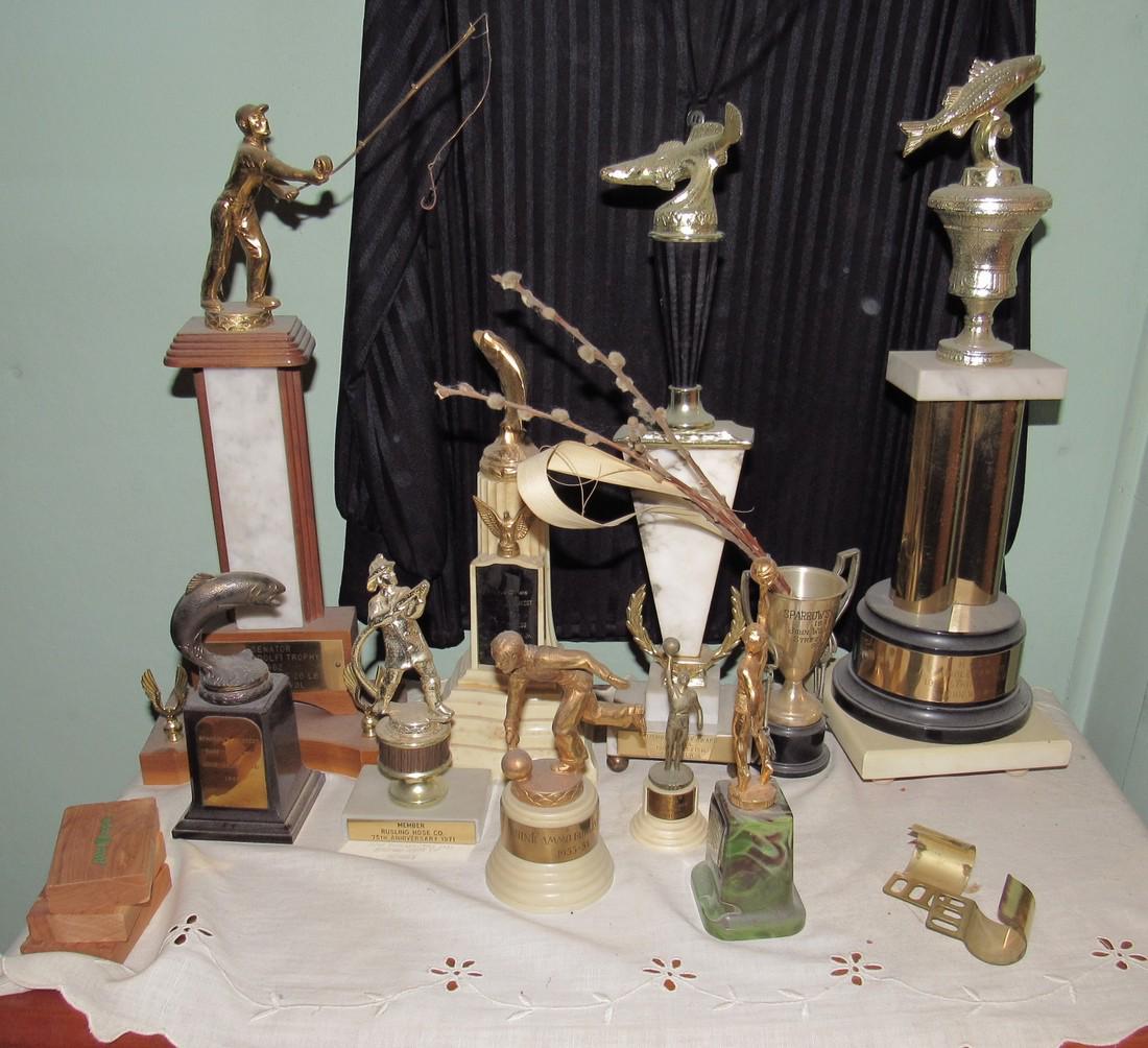 Vintage Fishing Bowling Fire Dept Trophies