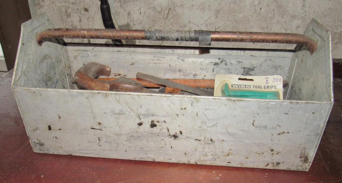 Metal Tool Tote with Slate Roof Hammers (1 of 4)