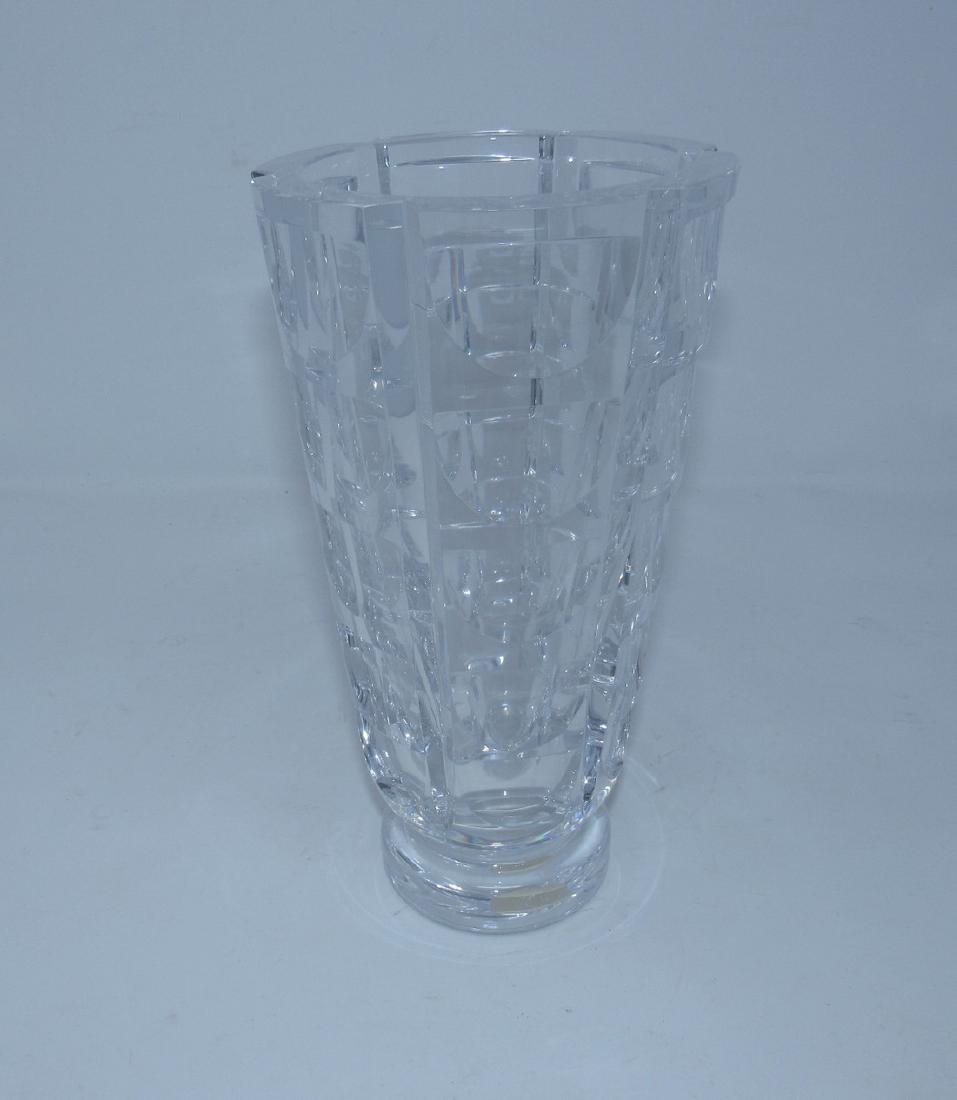 Orrefors Sweden Cut Glass Vase: Apprx 5" in diameter and 9 1/4" tall.