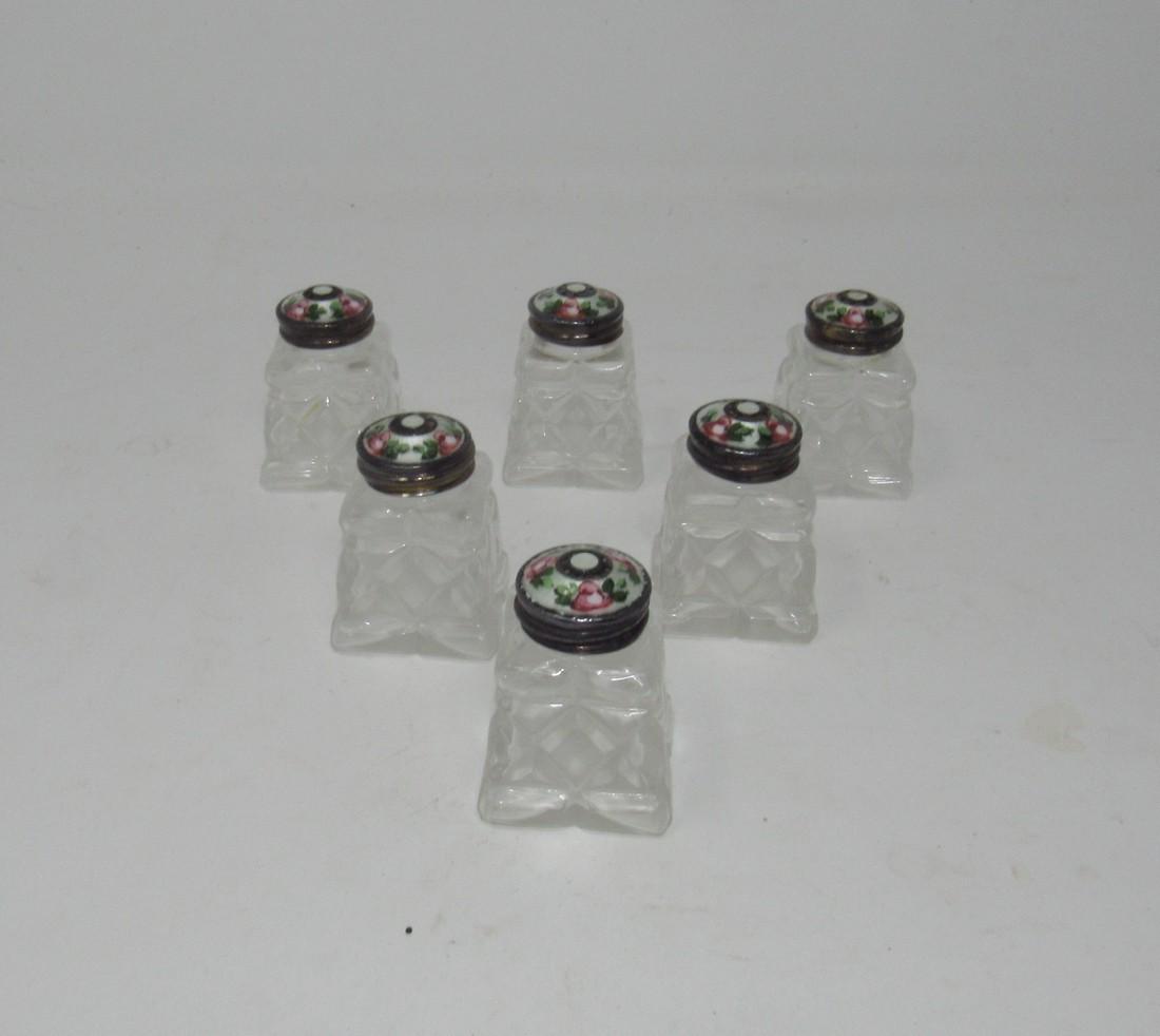 Set of 6 Salt & Pepper Shakers w/ Sterling Silver (1 of 5)