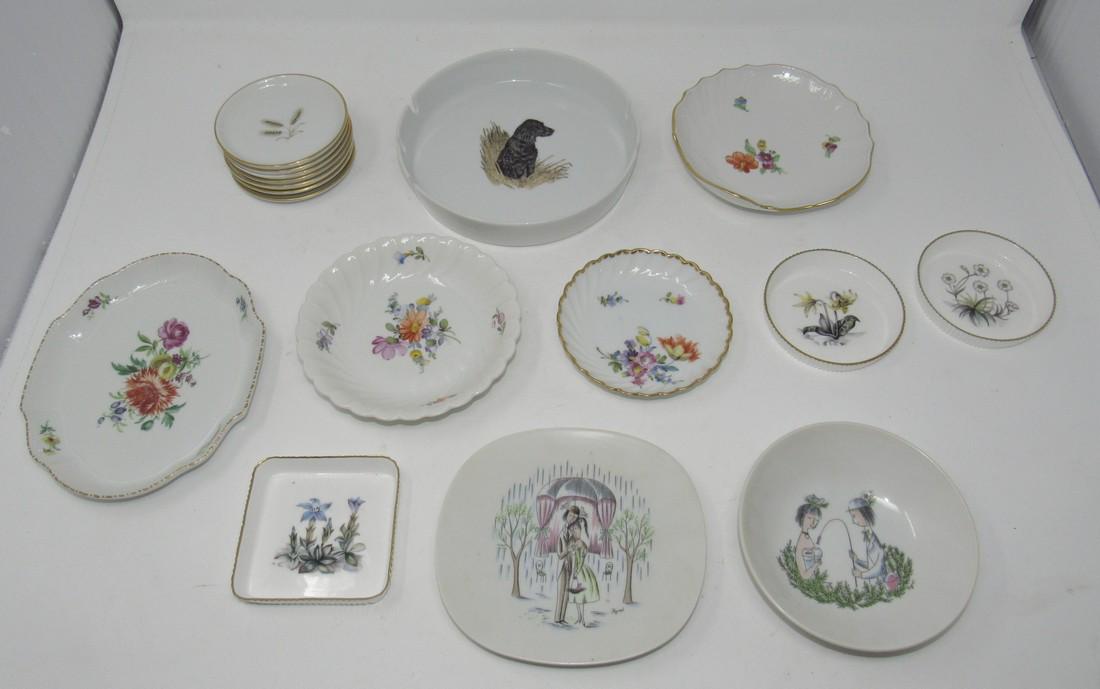Rosenthal Royal Worcester Stodt Small Dishes Trays: Getting all pictured. Ashtray is approx 6 3/4" in diameter