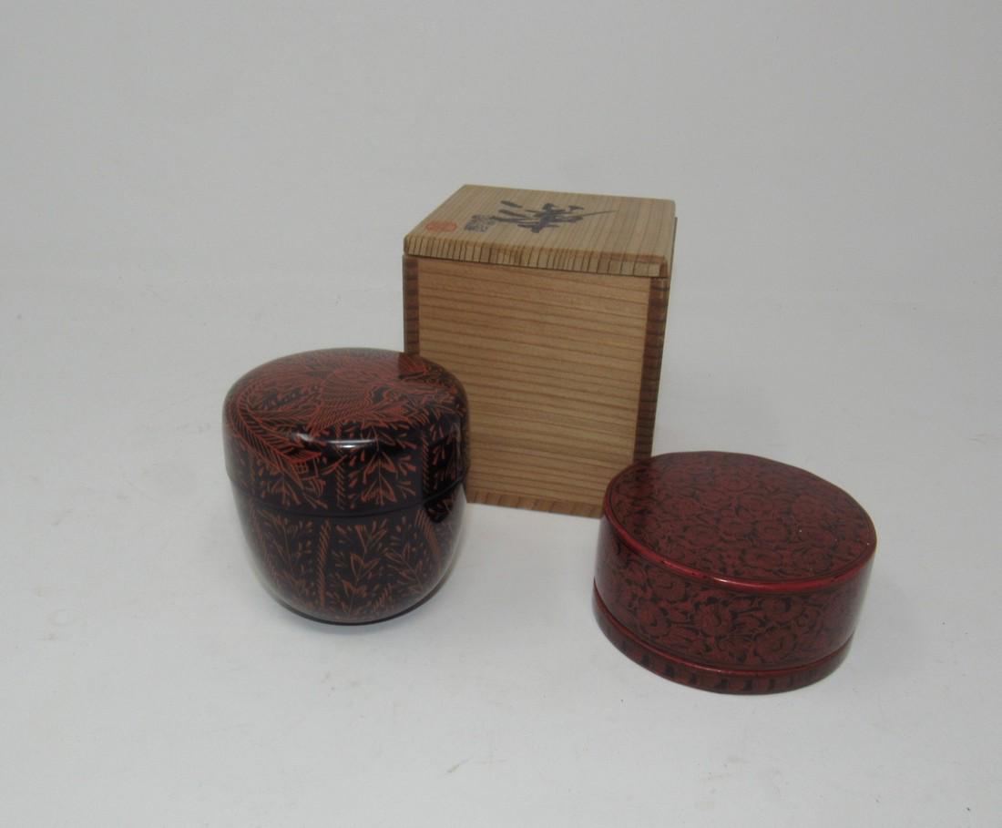 Japanese Lacquer Tea Jar & Box (1 of 3)