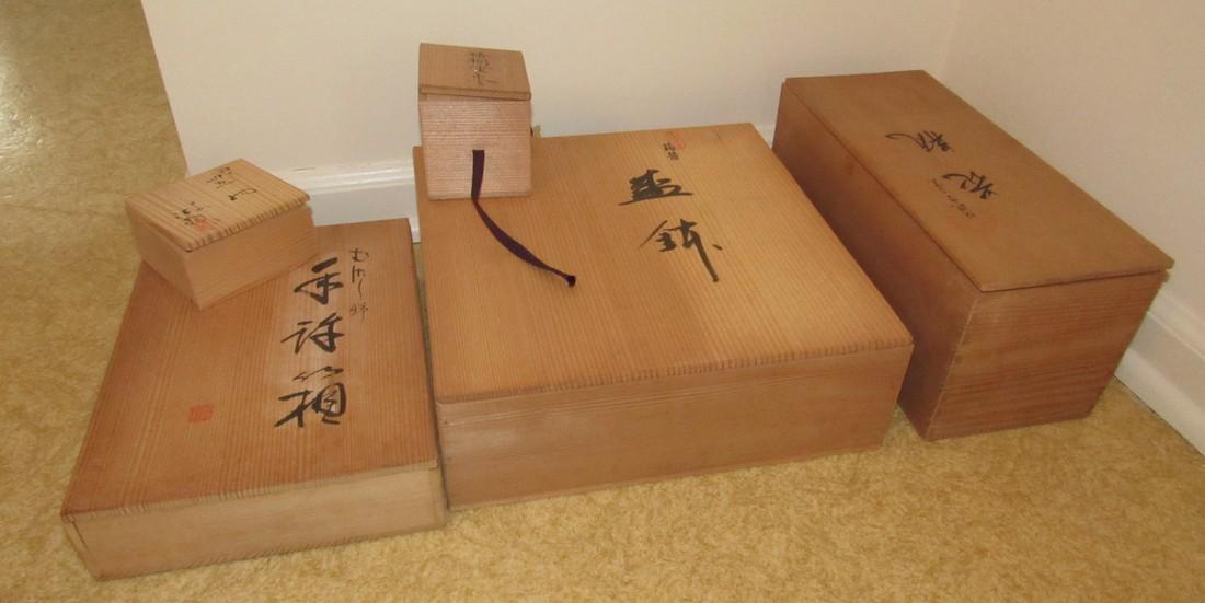 5 Wooden Oriental Boxes (1 of 2)