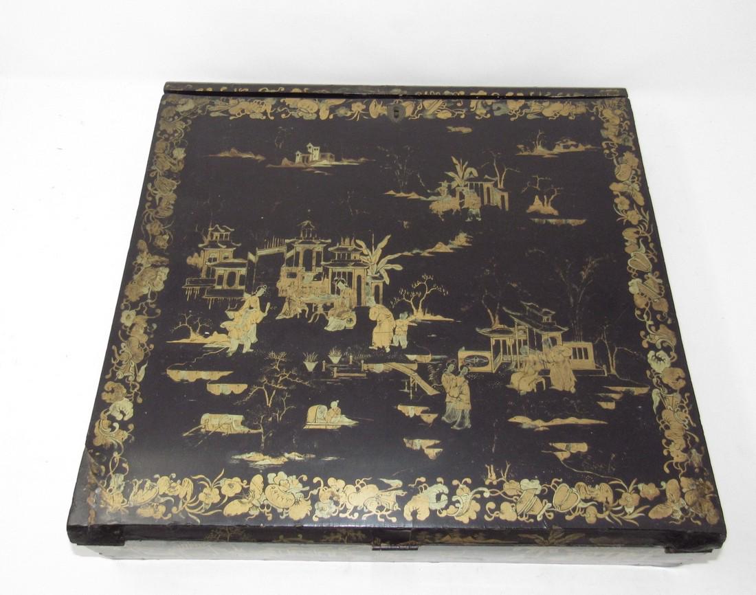 Japanese Lacquer Chinoiserie Lap Desk (1 of 13)