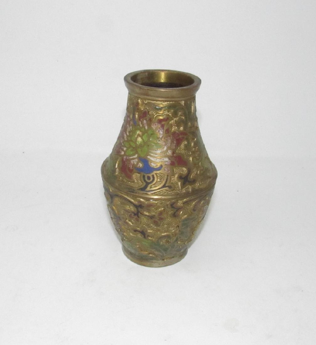 Enameled Brass Vase (1 of 4)