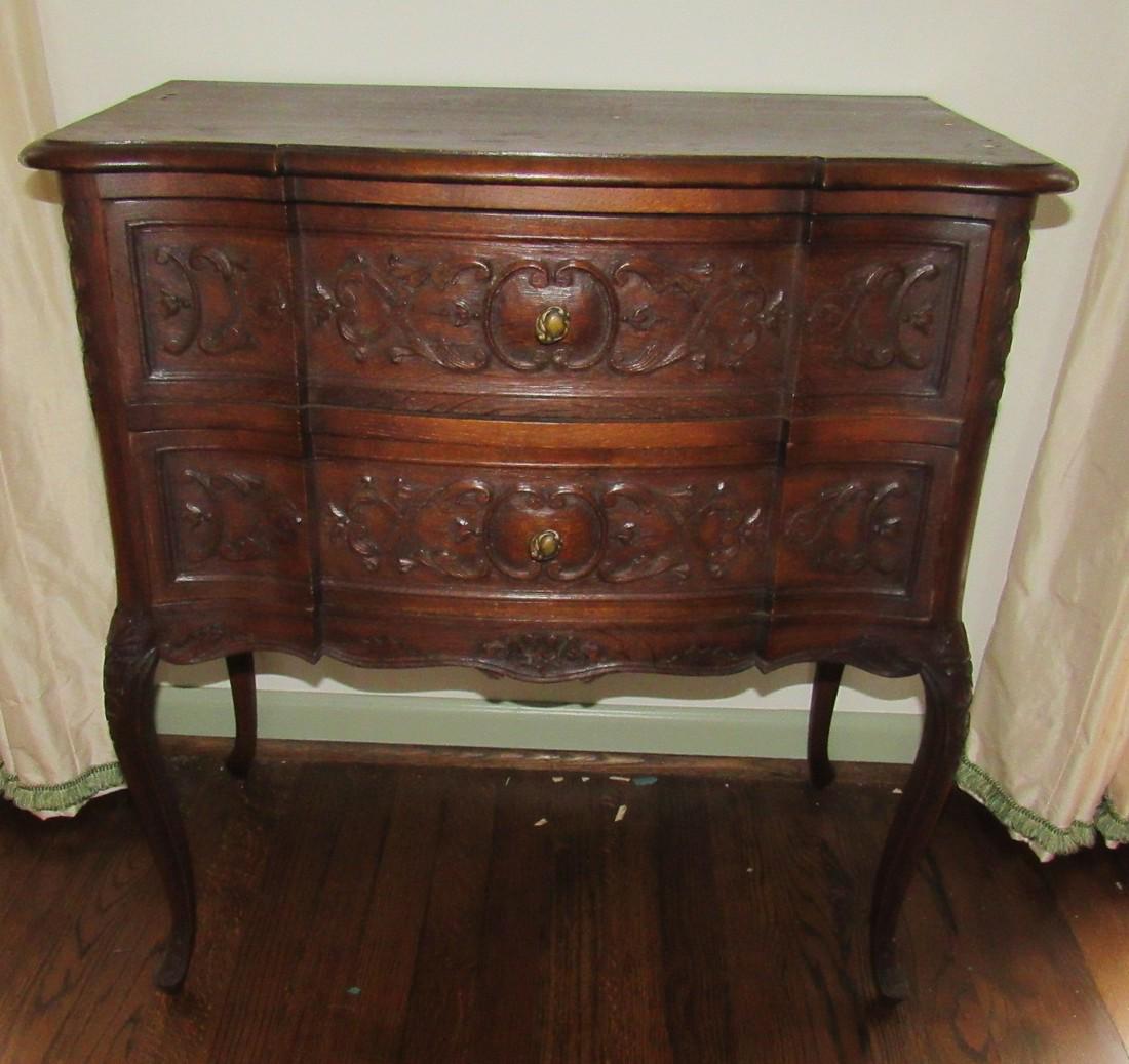 Carved Oak 2 Drawer Stand (1 of 6)