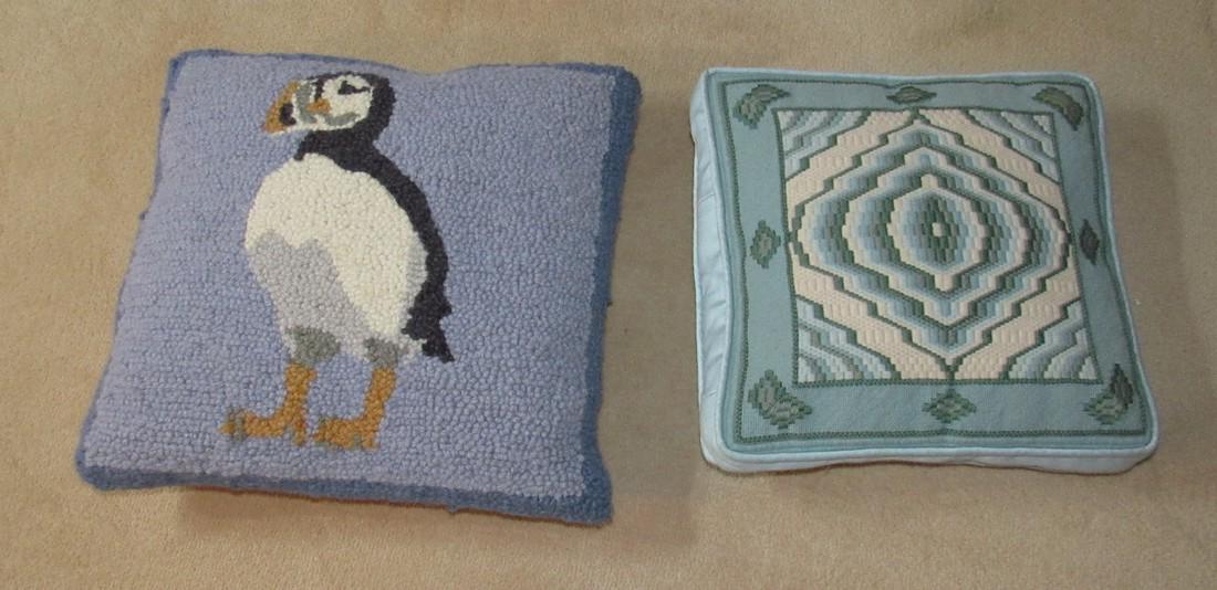 Hooked Penguin & Needle Point Pillows (1 of 2)