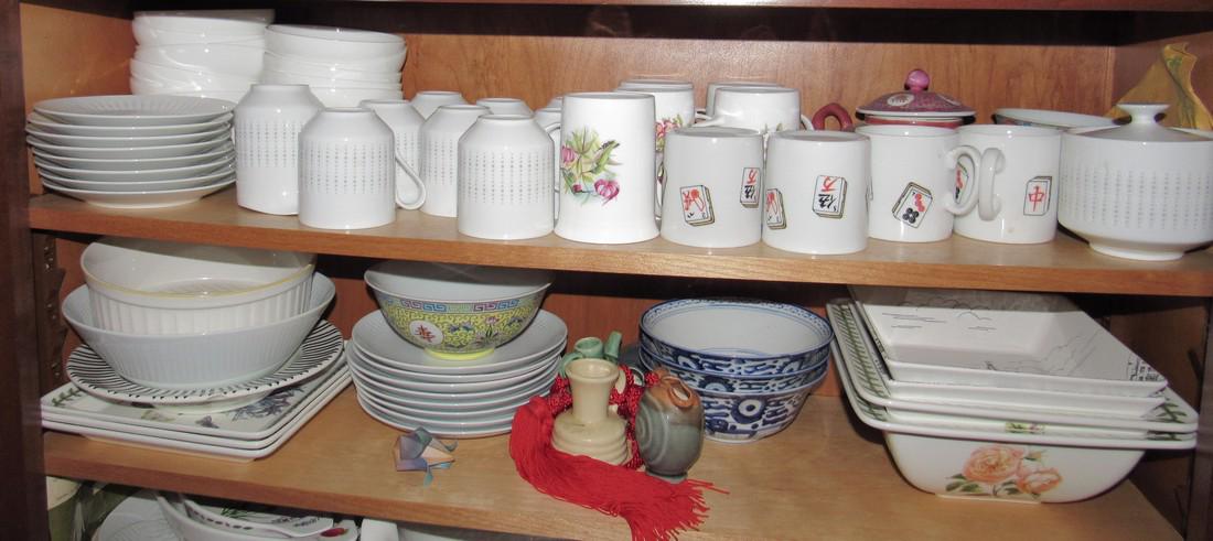 Mikasa Cups Saucers Royal Worcester Oriental Cups Bowls: Getting all pictured on shelf