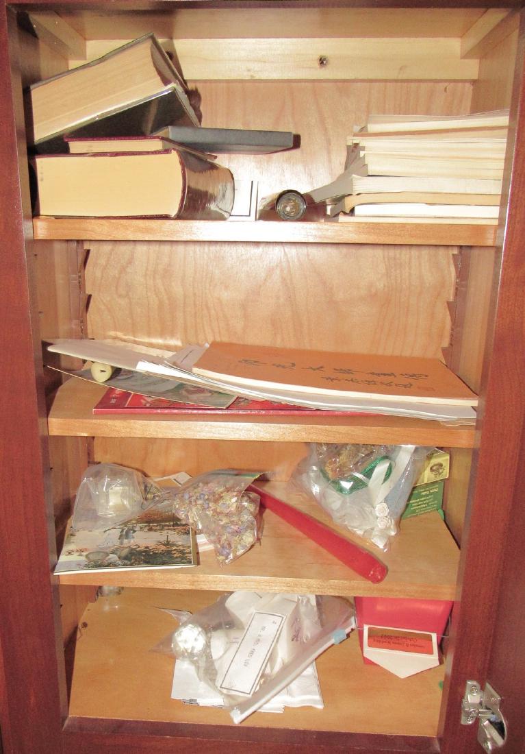 Oriental Chinese Buddhist Books Cabinet Lot: Includes everything in cabinet