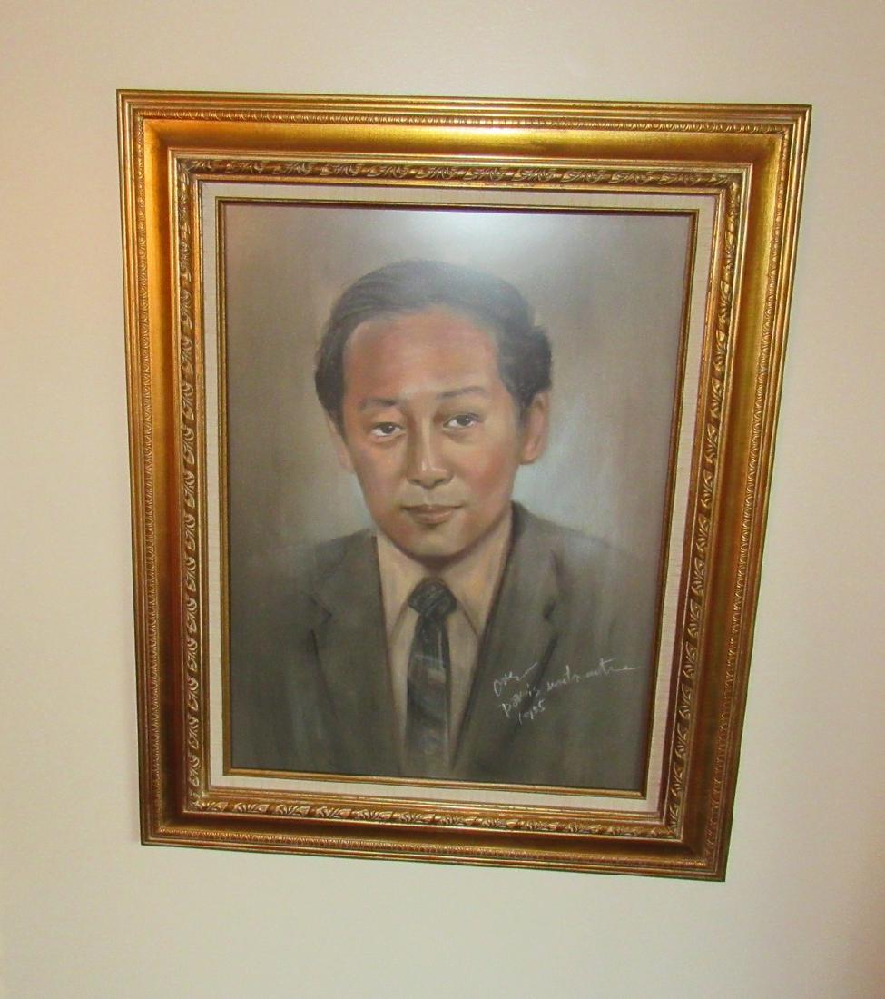 Signed Oriental Portrait Paris Montmarte Signed: Approx 25 1/2" x 31 1/2" . We do not authenticate any of our artwork. Use your judgement