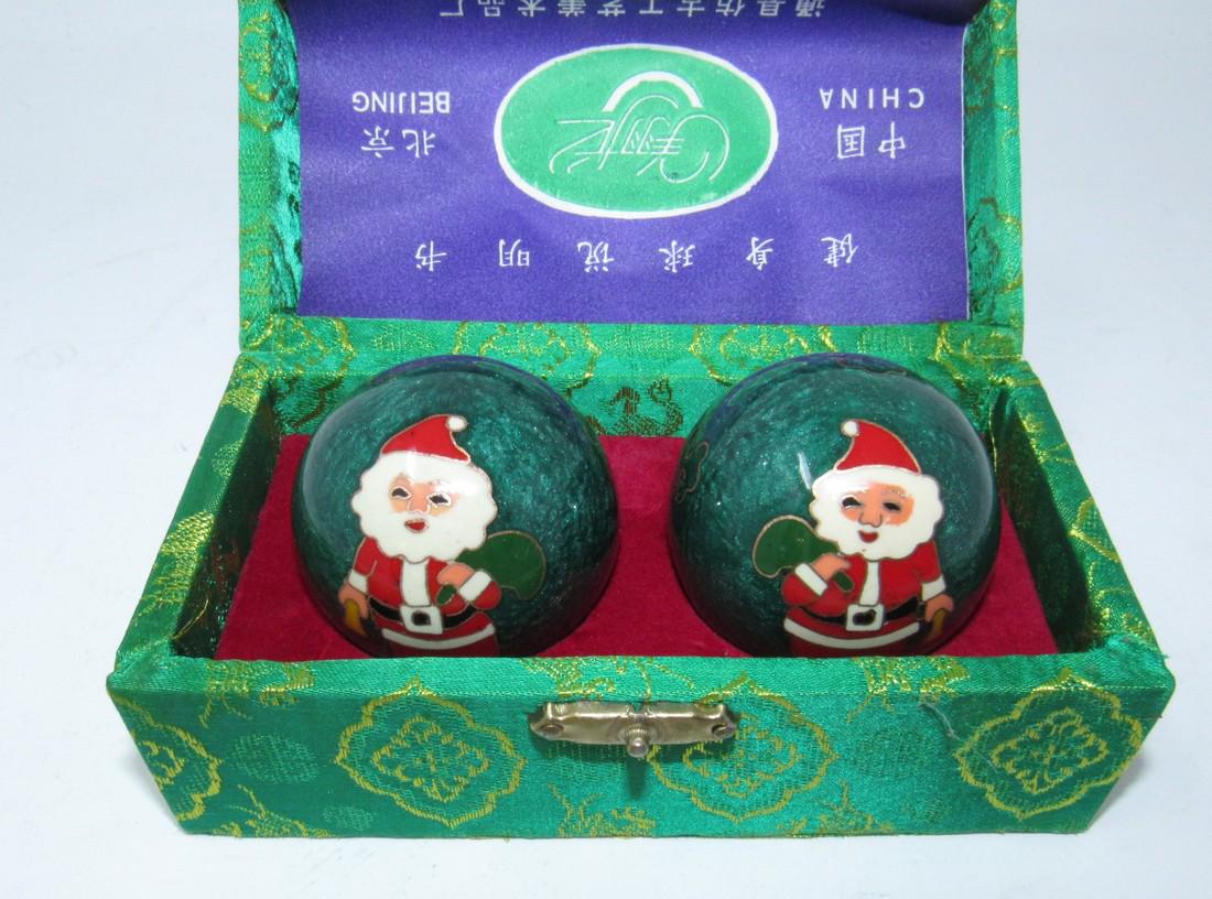Beijing China Christmas Santa Balls: Approx 2" in diameter
