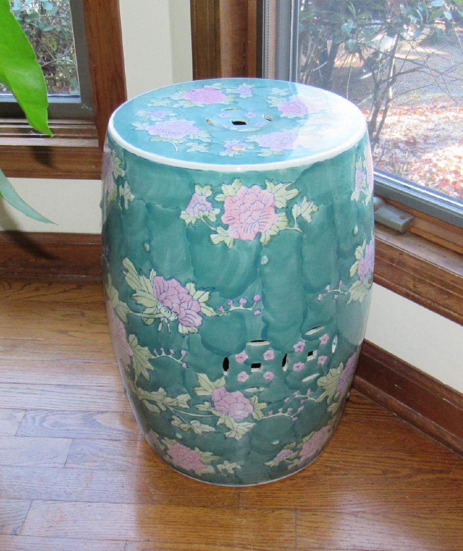 Pair of Oriental Garden Seats: Approx 12 1/2" x 18"