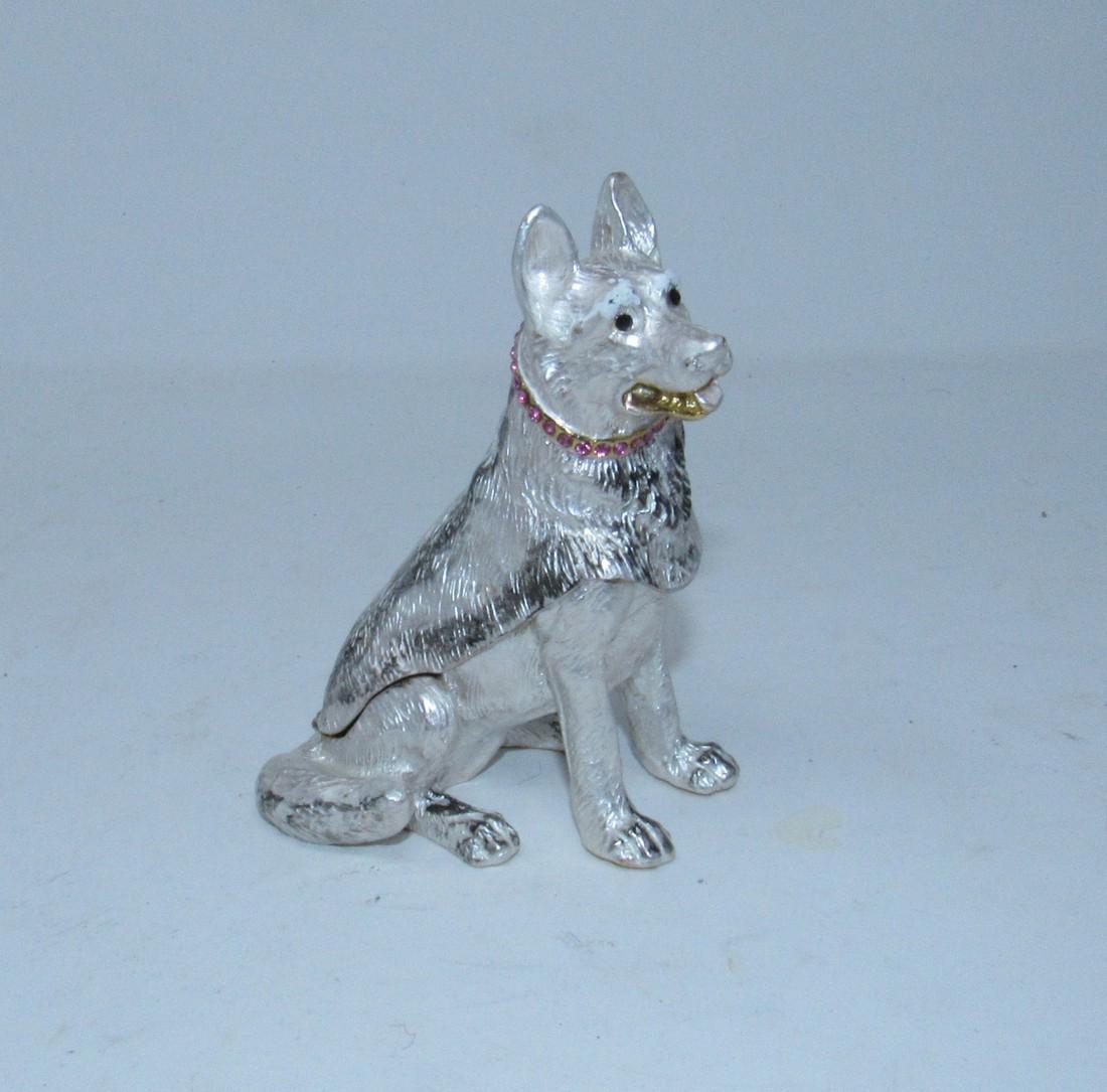 German Shephard Dog Trinket Box: Approx 4" tall
