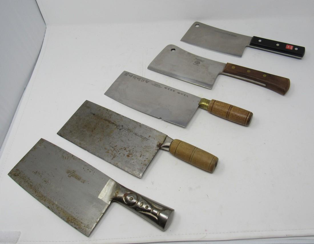 Oriental & Russell Meat Cleavers: One has chip in blade