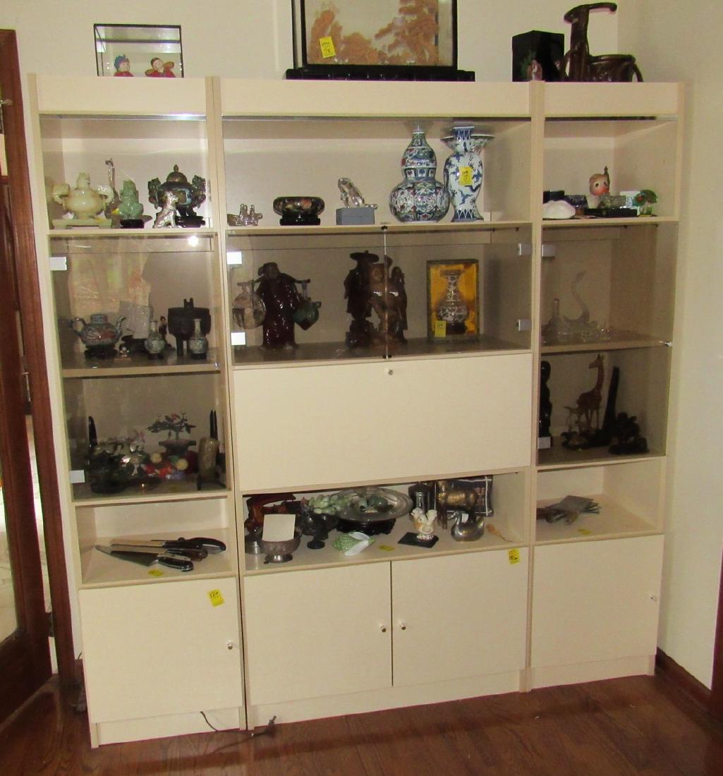 Wall Unit Display Cabinet: Approx 15" x 73" x 76" tall. Pick up preferred later in afternoon.