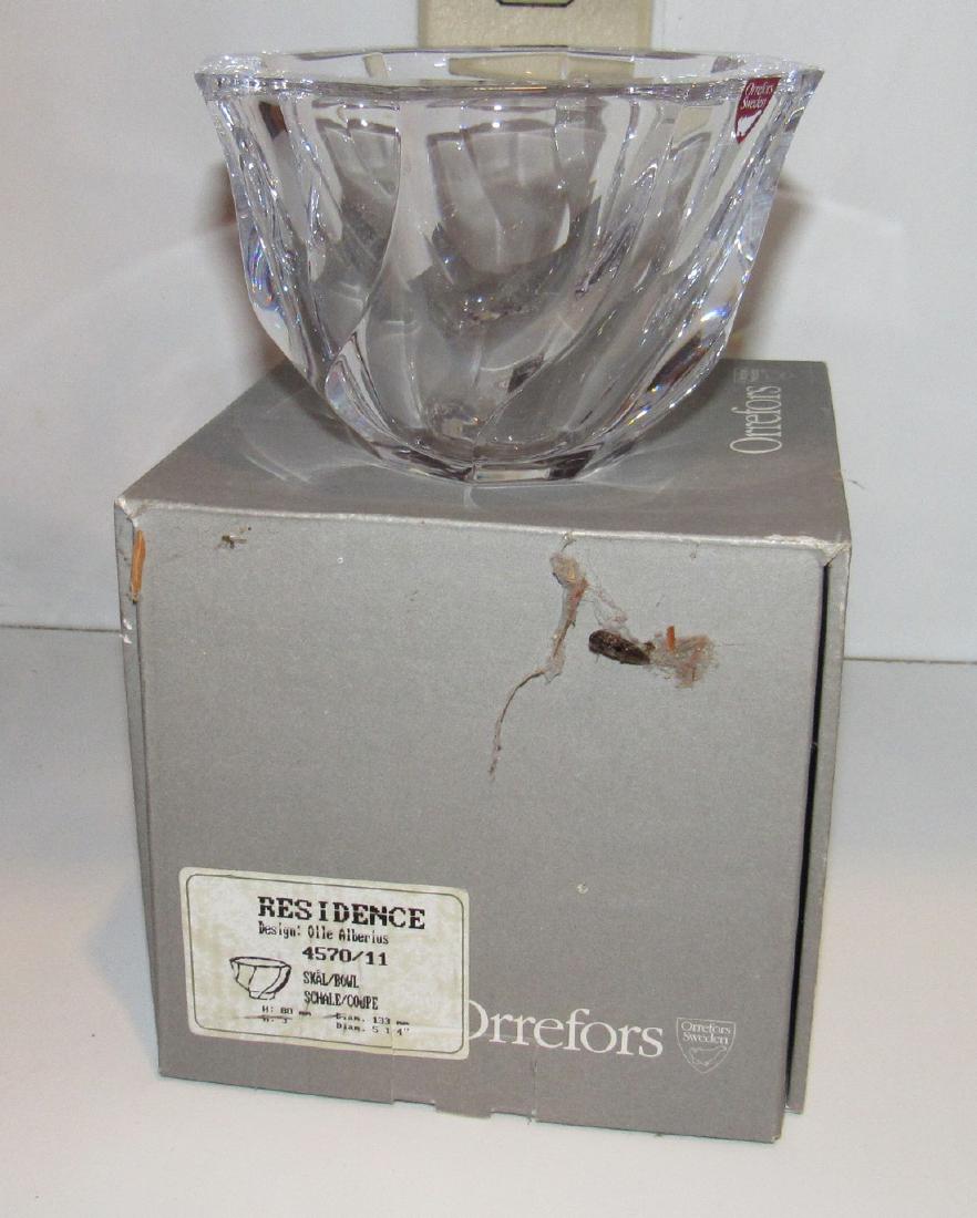Orrefors Residence Crystal Bowl: Approx 5" in diameter and 3" tall
