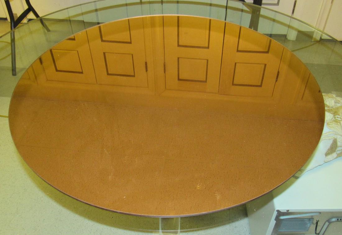 Mid Cedntury Modern Style Gold Mirrored Lazy Susan: Approx 31" in diameter