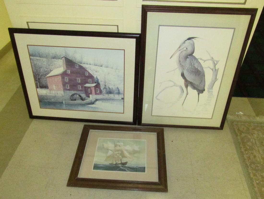 Campanelli Mill Print Frederick Wetzel Crane: Getting all 3 pictured. Wetzel is approx 26 1/2" x 35" .