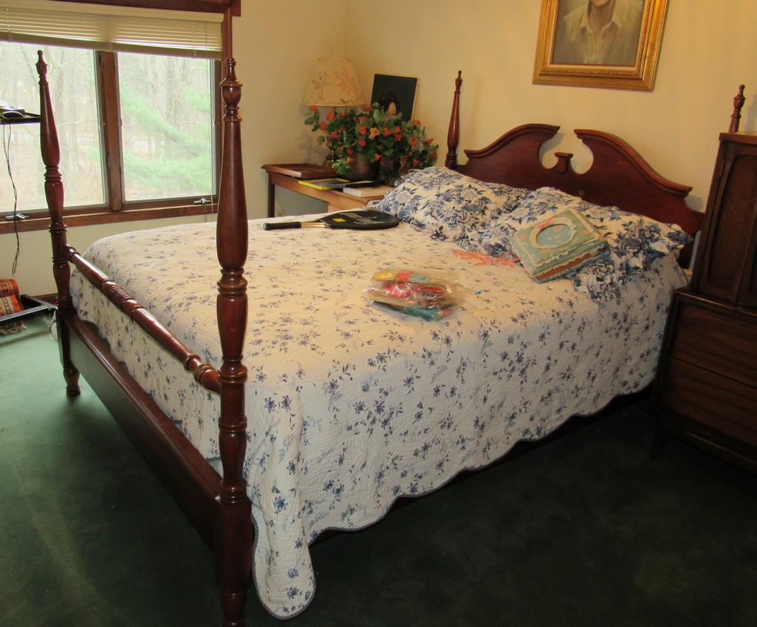 Queen Size Post Bed: Does not include items on it