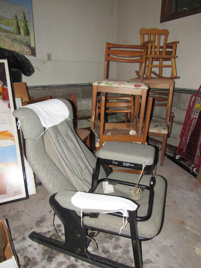 Mid Century Modern Chairs Coffee Table: Getting all chairs and table pictured. The mirror on the table has some finish loss