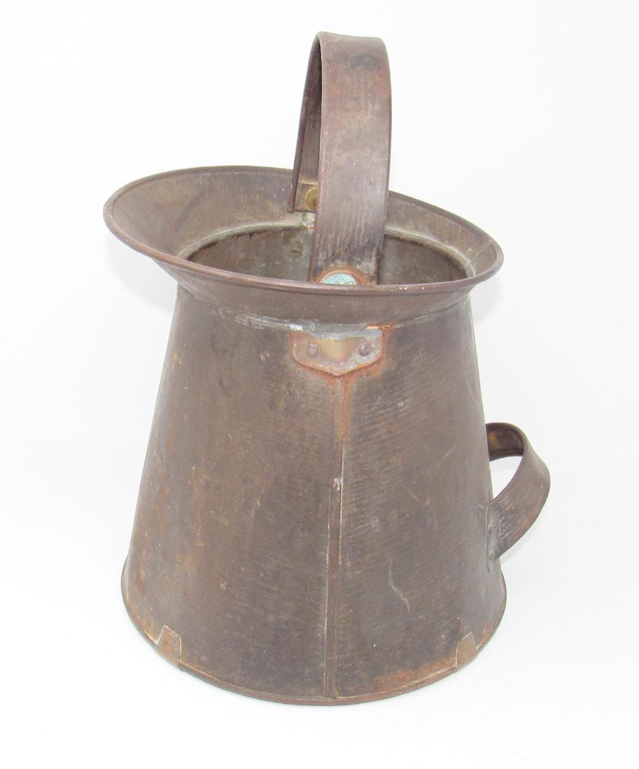 Kreamer Tin w/ Copper & Brass Water Bucket Milk Can: Approx 14" tall and 10" in diameter