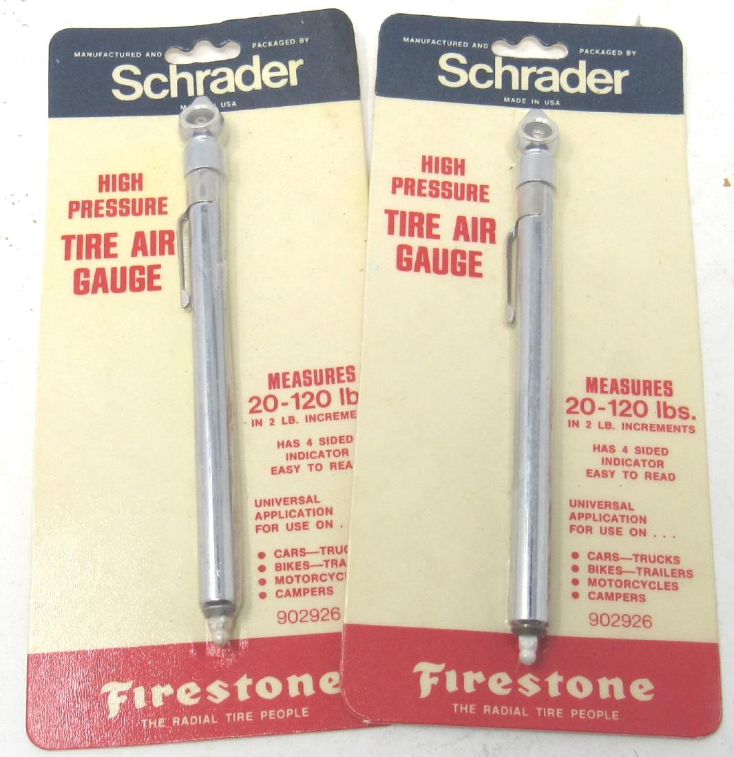2 Firestone Schrader Tire Pressure Gauges NOS (1 of 1)