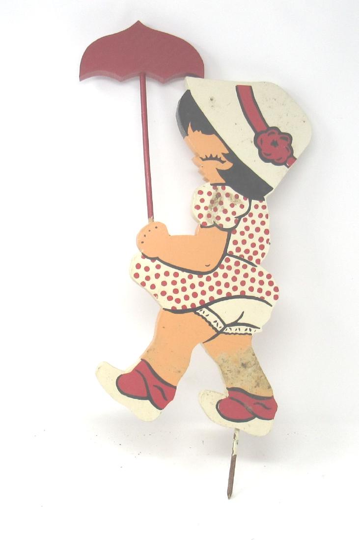 Wooden Little Girl Cut Out Yard Ornament: Approx 18" tall